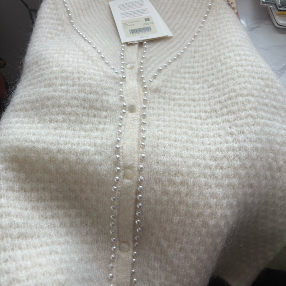 Sézane Solena Pearl White Cardigan! NWT! Size Small! - Picture 4 of 4